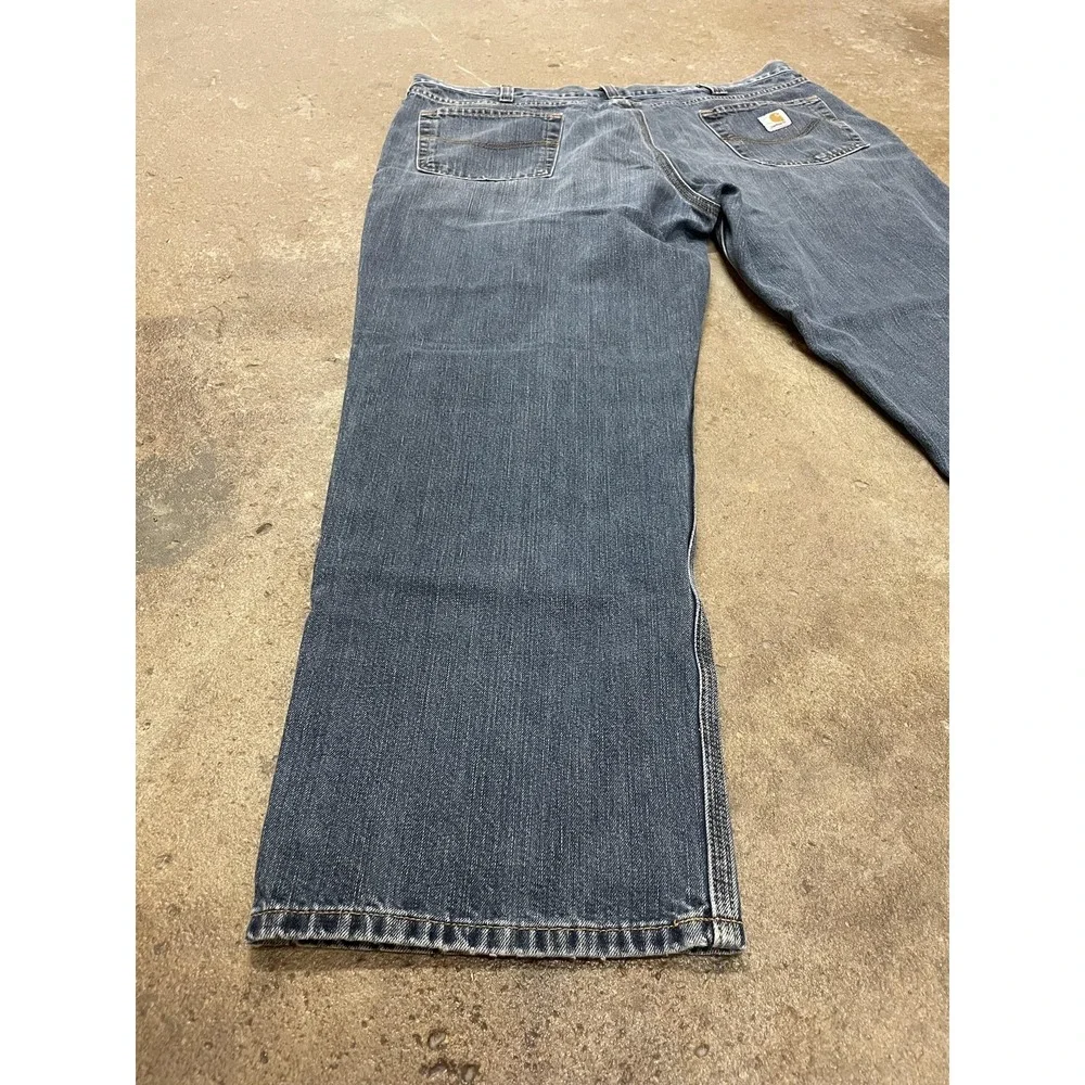 Carhartt Jeans Mens 42x30 Blue Relaxed Fit Straight‎ Leg Workwear Denim 100115